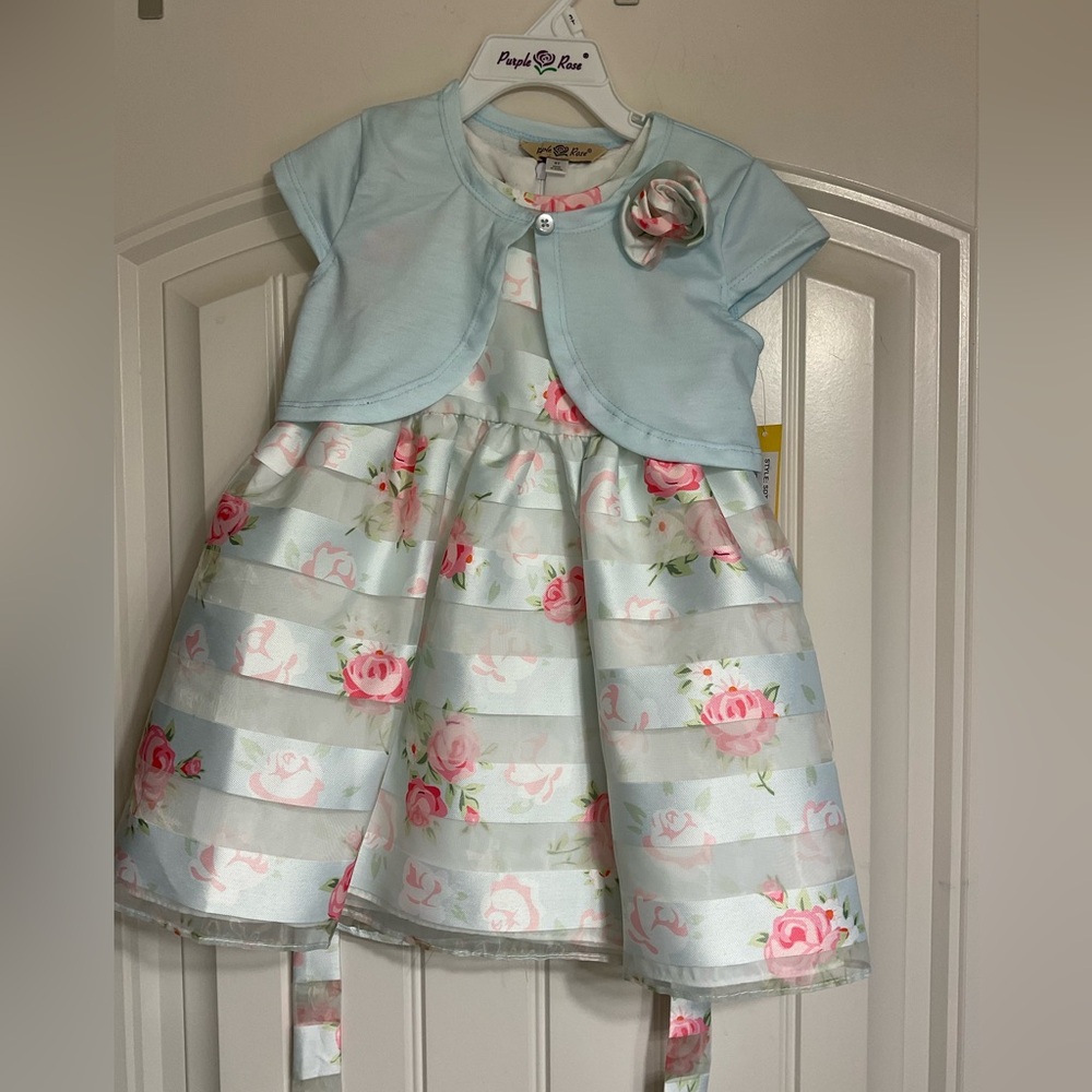 NWT baby girl’s 2 piece floral dress and jacket set size 3